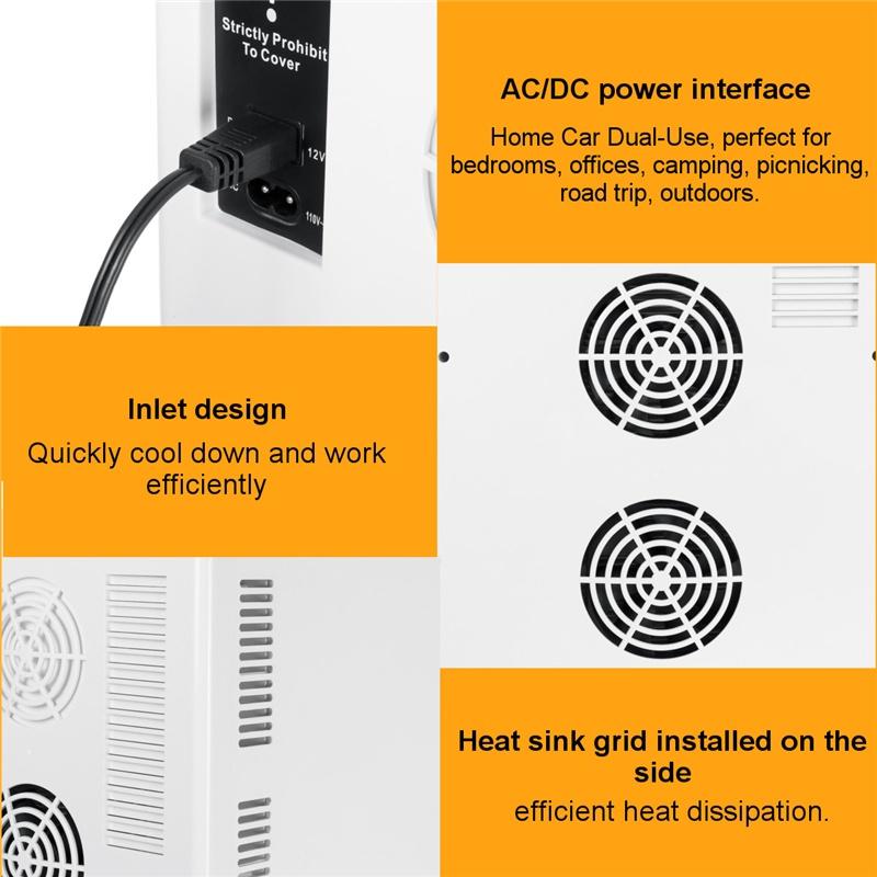 Dual-door Portable Car Refrigerator Temperature Display Freezer Warmer Outdoor DC 20L Mini Fridge Car Home Use for Camping Picnic DC 12V