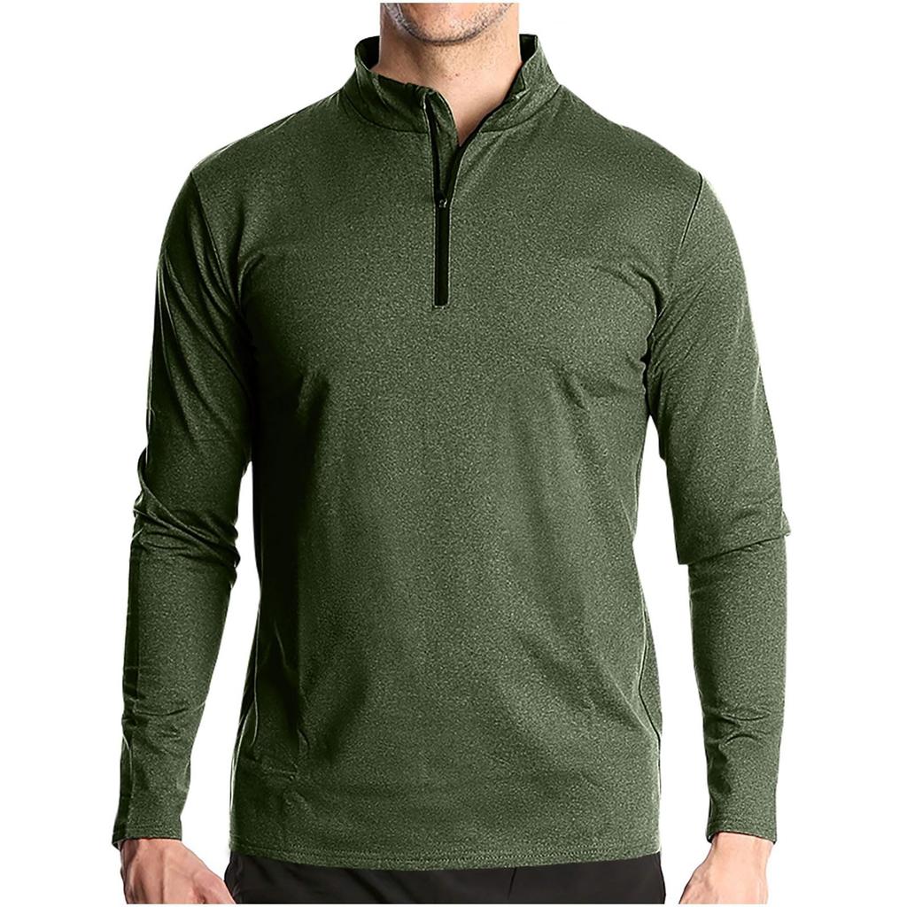Men's  Pullover Sweatshirts Stretch E Lined Long Sleeve Workout Golf Shirt