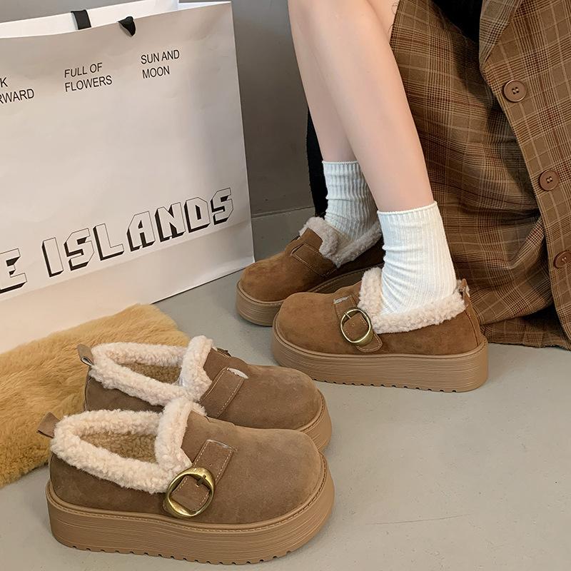 Women's Large Size Thick Sole Soft Sole Winter Warm Fur Snow Boots Padded Lined Ankle Boots Anti-slip Hiking Sports Cotton Boots