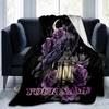1PC Custom Name Raven Roses Night Blanket Versatile,all-season Throw Suitable for the Living Room,bedroom,camping,travel,and Gift