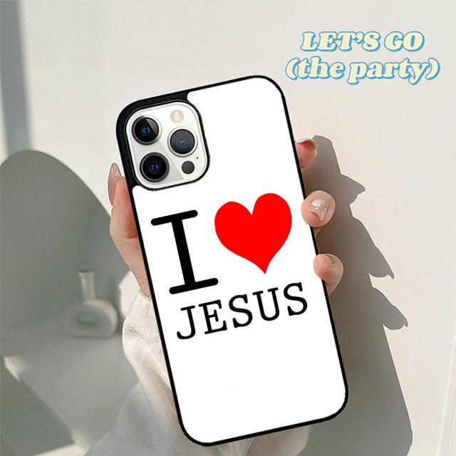 I Love Heart Jesus Christian Religious Phone Case Cover for iPhone 17 Air 16 16e 15 12 11 13 14 Pro Max Plus Coque