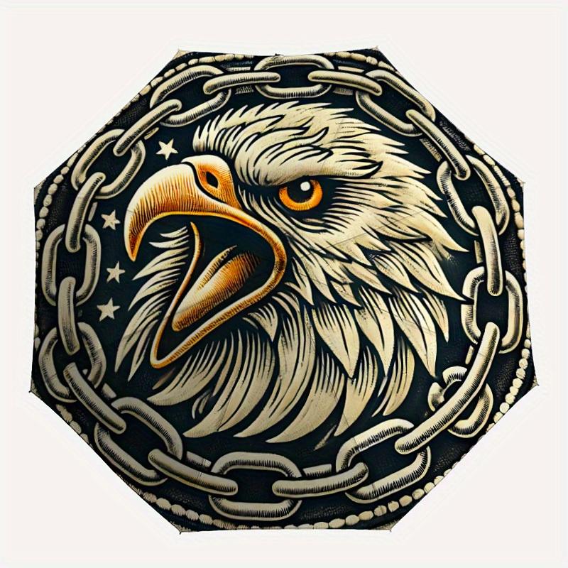 

1pc Eagle Head Emblem Automatic Open, Sturdy Iron Frame, Compact Folding Design, All-Season Portable Umbrella for Women & Men, Outdoor Umbre