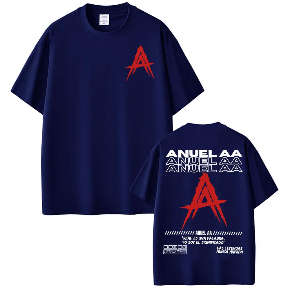 Anuel Aa Rhlm 2 Real Hasta La Muerte Album Print TShirts For Unisex Unisex Harajuku Hip Hop Street 100 Cotton Short Sleeve TShirt
