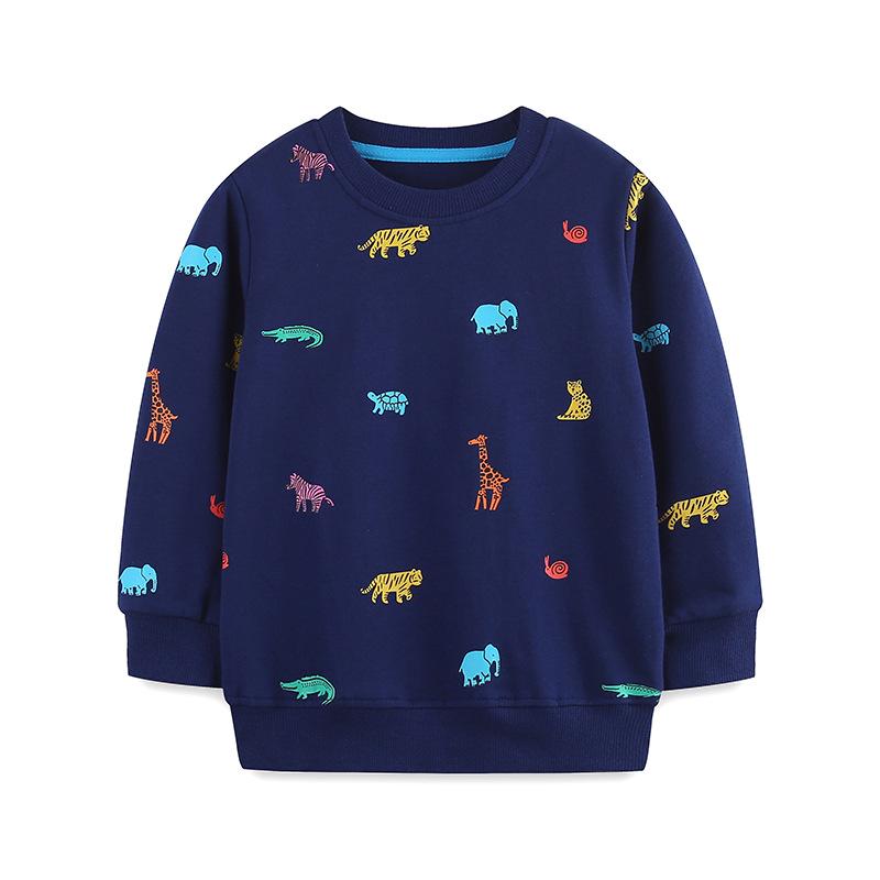 European Cartoon Print Boys  Cotton Hoodie - Round Neck, New Style 26 2Y(90cm)