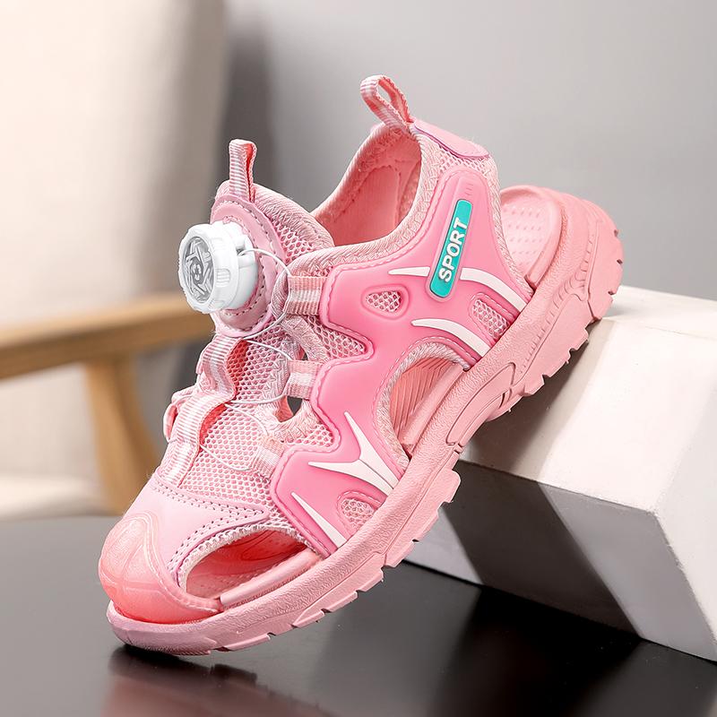 29-39 Sandali Estivi Antiscivolo Resistenti all'Usura Traspiranti alla Moda con Punta Chiusa Scarpe da Spiaggia per Bambini