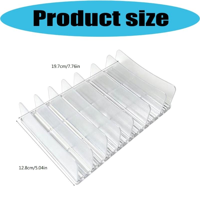 Clear Glasses Holder Organiser with Detachable Dividers, Eyeglasses Rack for Desktop Display, Bedroom Counter Storage, Sunglasses Sorting and Store
