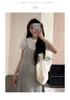 2026 Summer Casual Maternity Two-Piece Set: Short-Sleeved T-Shirt + Striped Slimming Overalls Skirt