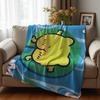 Linear Ocean Anime Cartoon Flannel Blanket Soft Warm Throw for Bedroom Sofa Car Kids Holiday Gift