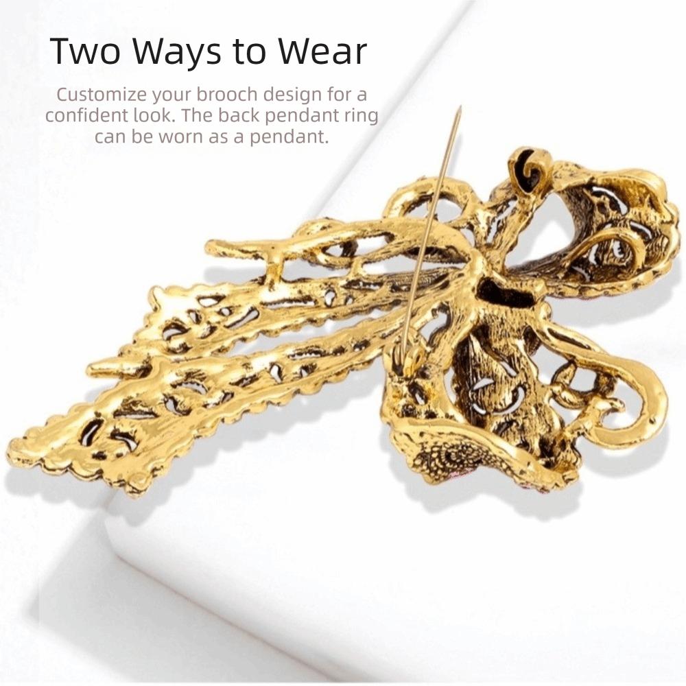 Exquisite Rhinestone Bow Brooch Trendy Jewelry Bow Brooch Badges Corsage Decoration  Banquet Party