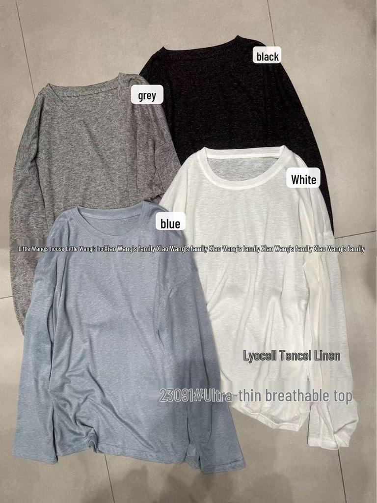 Xiao Wang's 2023 Summer Korean-style Loose Fit Plus Size Long Sleeve Sunscreen T-shirt