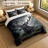 Deer Theme Personalized 3Pcs Bedding Set Custom Text & Name 1 Sheet 2 Pillowcases Household Bedding 1pc