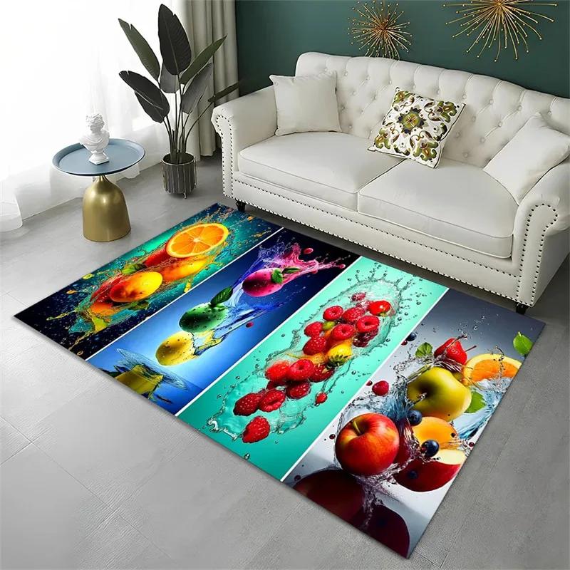 Cute Fruit Carpet Cartoon Fruits Area Rug for Children Girl Bedroom Bathroom Decor Kitchen Doormat Non-slip Floor Mat Throw Rugs