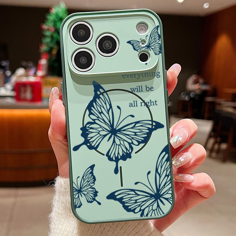 Butterfly Bowknots Pattern Case For iPhone 17 Pro Max Funda iPhone 16 15 14 13 Pro Max Magnetic For Magsafe Hybrid Slim Matte Cover