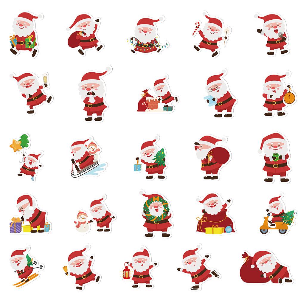 50 Waterproof Santa Claus Stickers - Festive DIY Decals for Gifts, Cups, Phones & Computers