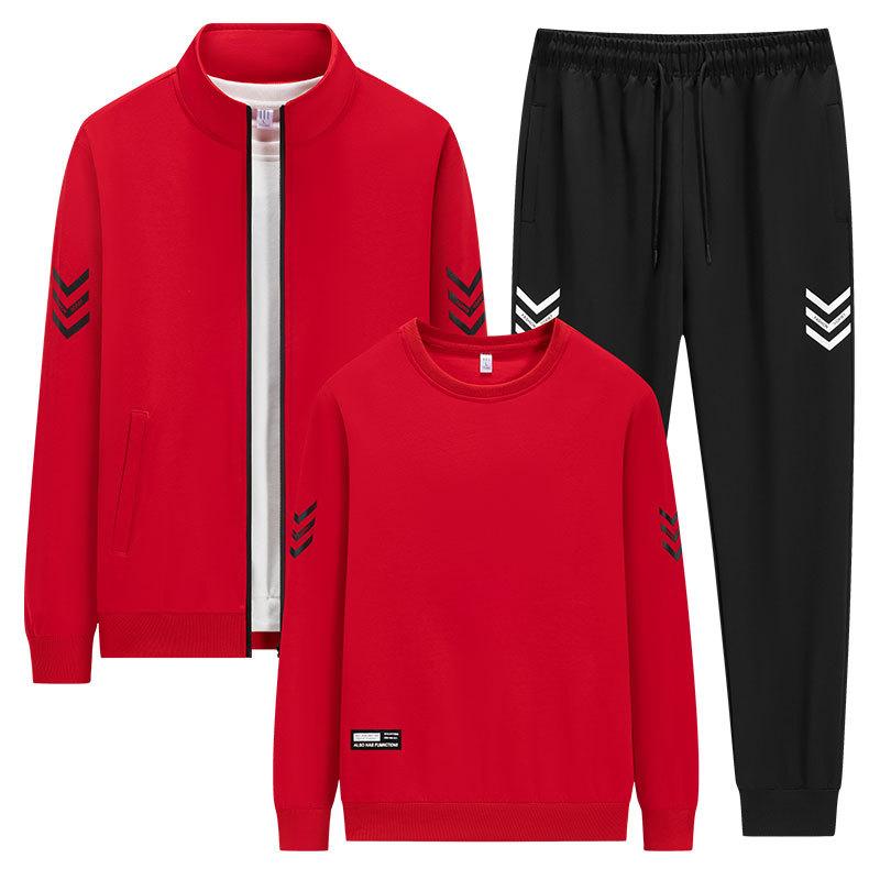 Big Size Hoodie Men's Suit Sports Suit Jacket Three Piece Set Casual Men's Cardigan Hoodie Pants