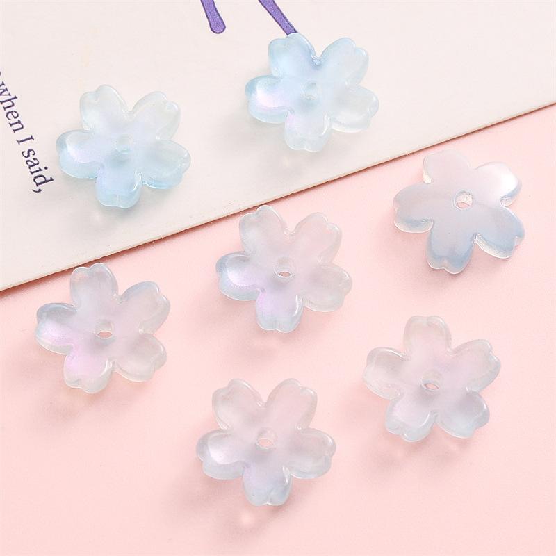 Glass Gradient Cherry Blossom Three-dimensional Accessories Beading Accessories Handmade Diy Bracelet Spacer Beads Accessories Strings Loose Beads
