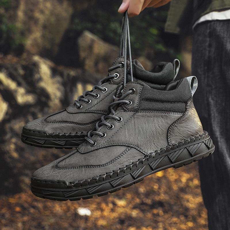 Pánské Ručně vyráběné Neformální boty Venkovní vysoké boty Gumová podešev Velká velikost Pánské boty 38-48