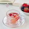 Summer Glass Saucer Set Style Korean Coffee Milk French Afternoon Tea Premium Cup Chill