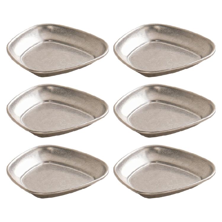 Set Of 6 Unique Stainless Steel Miniature Bowls Appetizer Plates Suitable for Sauces and Seasoning with Easy Cleaning