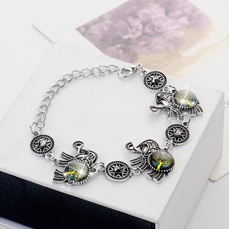 European & American Fashion Jewelry Tree Elephant Necklace Bracelet Earring Set