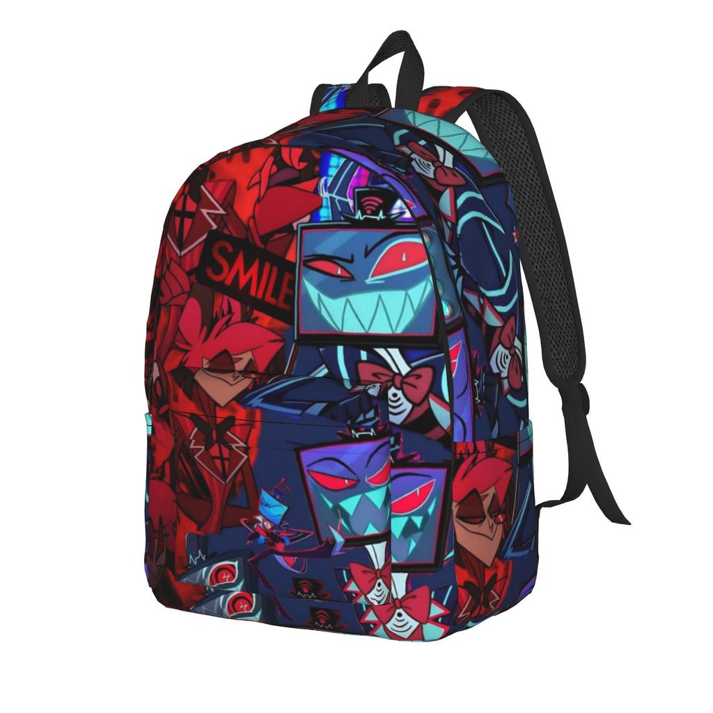 R-Radiostatic Vox Alastor  Fashion Backpack with Pocket High School Work  Daypack for Men Women Laptop Canvas Bags
