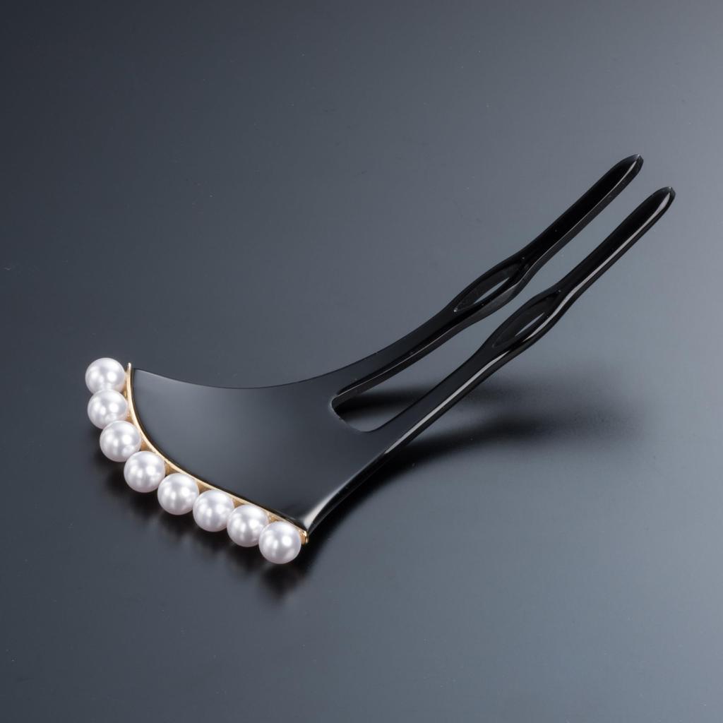 Wellenförmige Perlenhaarnadel Haar Ginkgo Für Kimono Haarschmuck [Sanbi] [Klein] Schmuck, Haarnadel, Haarnadel, Typ, Abschluss, (Silberne Linie)