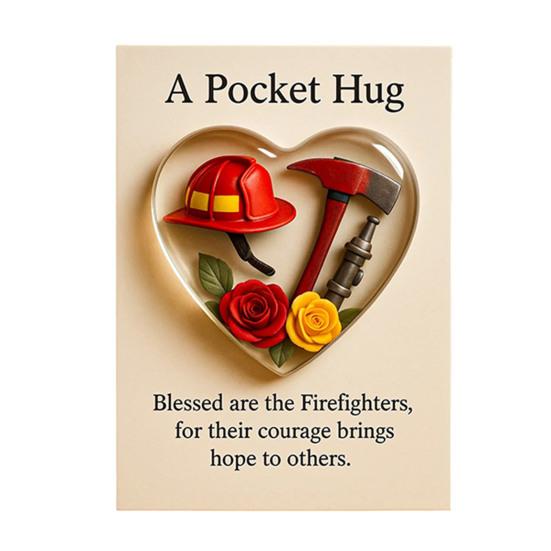 Îmbrățișare de buzunar în formă de inimă cu felicitări Mărturie mică de îmbrățișare de buzunar Cadou de apreciere pentru pompieri, asistente medicale, profesori