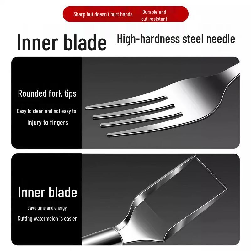 Stainless Steel Dual-Head Watermelon Slicer and Fork