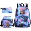 Katseye Kpop Girl Group Print Travel Backpack Laptop School Bag Set of 3, Unisex Large Capacity Daypack