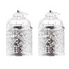 2 Pcs Bird Cage Candle Holder Vintage Exquisite Elegant Hollow Out Pattern Metal Candlestick for Party Decoration