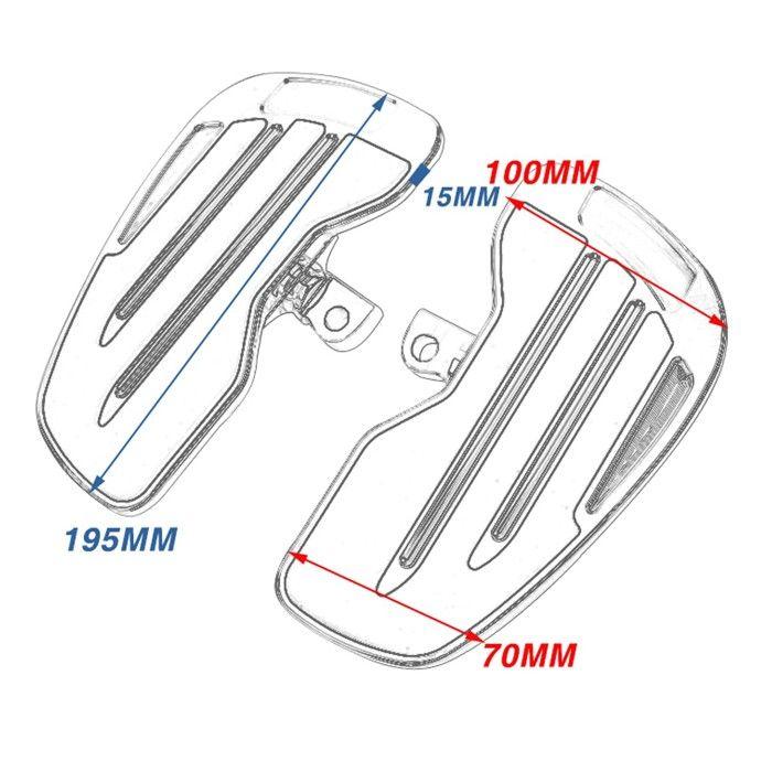 Front Rider Footboards Footrests for Harley Davidson Sportster TB1 Chrome