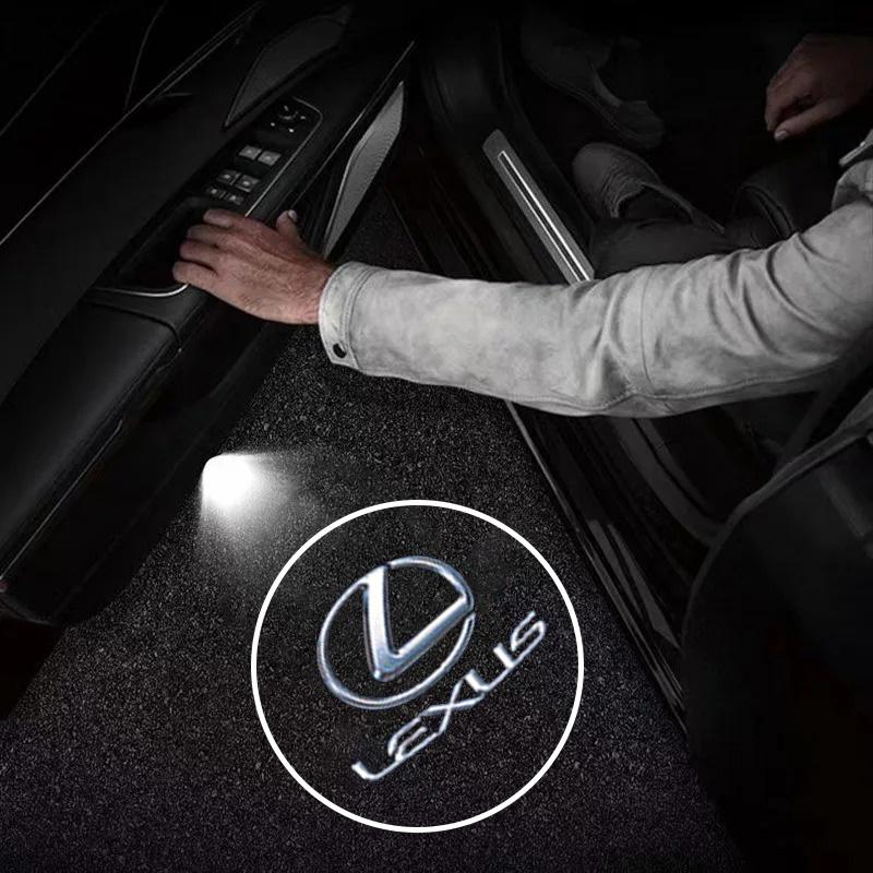 THQP1 2Pcs Led HD Car Door Logo Welcome Light Projector Lamps For Lexus GX460 Ct200h IS250 ES 220D IS200 Fsport GS GX IS LS LX NX RX