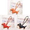 Dog Keychain Pendant Pu Leather Cartoon Pet Bag Charm For Keys And Phones