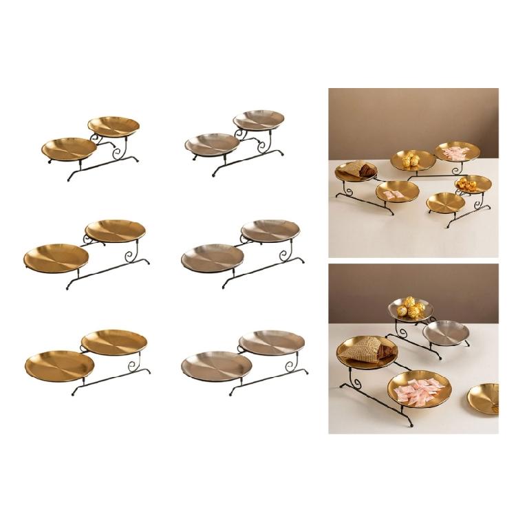 Practical Detachable Dessert Stand for Parties Detachable Fruit Serving Holder Metal Wedding Cake Display Plate