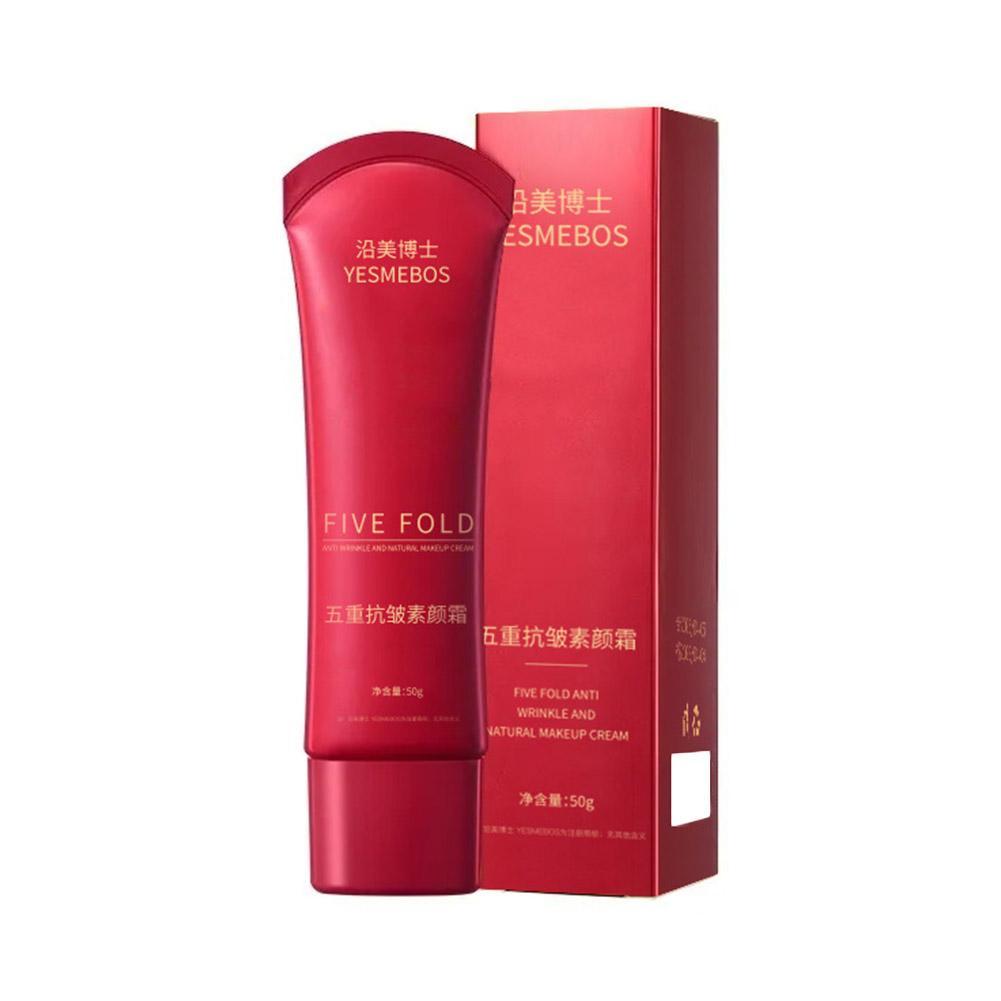 

Пятикратный натуральный крем для макияжа Натуральные ингредиенты Крем для макияжа Увлажняющий Легкий Яркий F7C4 red-50g