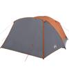 4 Person Camping Tent with Awning Orange Waterproof