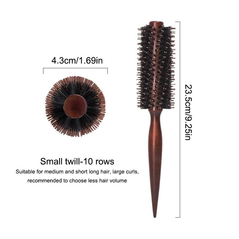 10/12/14Rows Anti Static Wood Boar Bristle Hair Round Brush Hair Dryer Styling Tool Teasing Brush For Hair Curly Comb Hair Brush