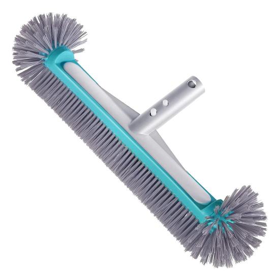 Pool Cleaning Brush Corner Cleaning Scrubber Head with Handle Wide Brush Head with Semi-spherical Bristles for Pool Wall Tile