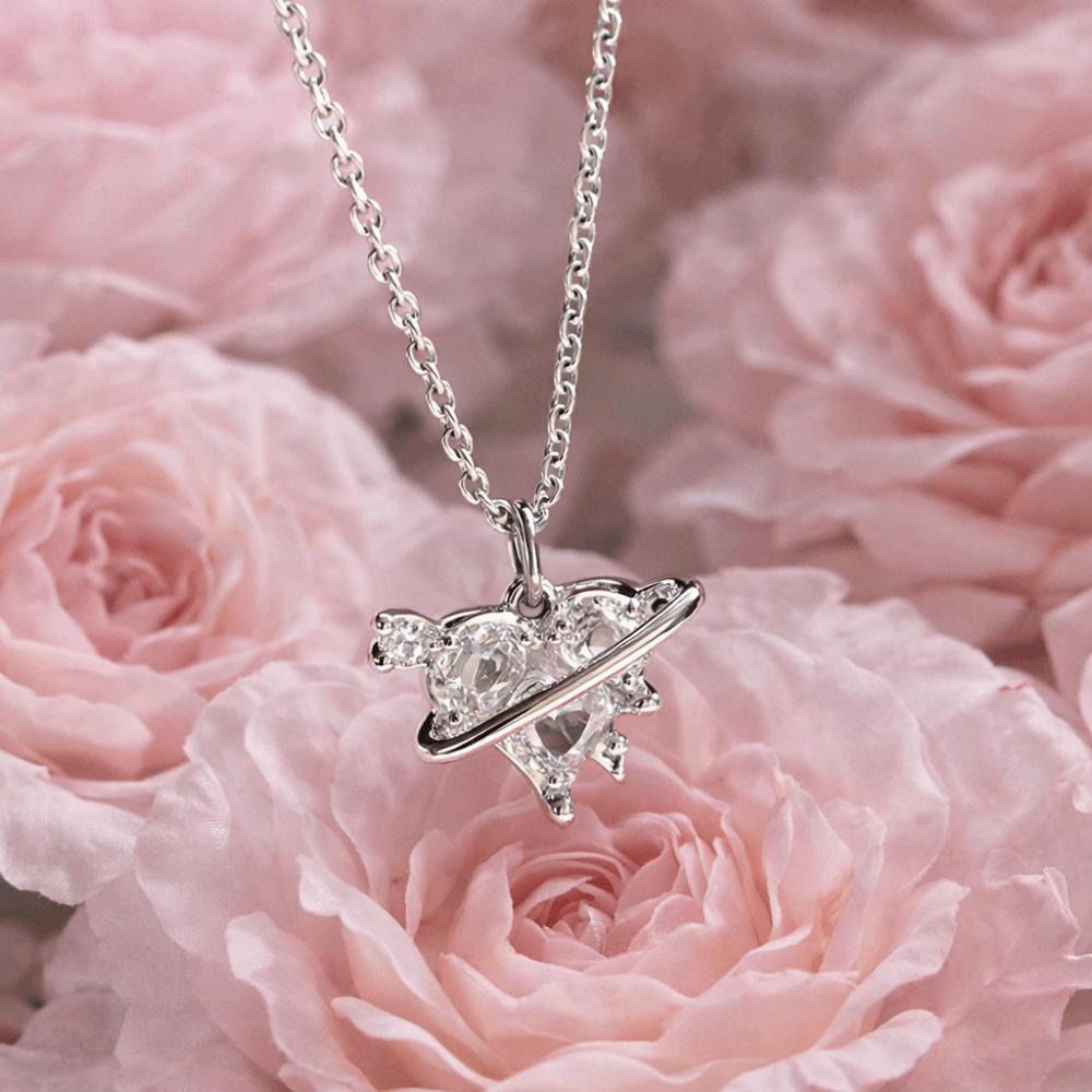 Light Luxury Design Love Sphere Necklace Sweet Elegant Style Sphere Necklace  Fashion Accessory