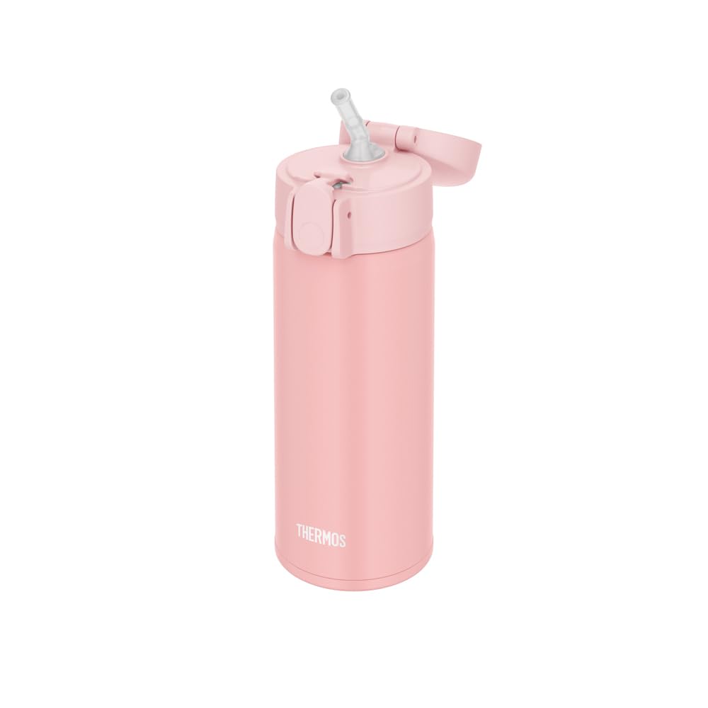 Thermos Vacuum Insulated Straw Bottle, 410ml, Pink Beige, for Kids, Perfect for School or Kindergarten, FJV-400F PBE