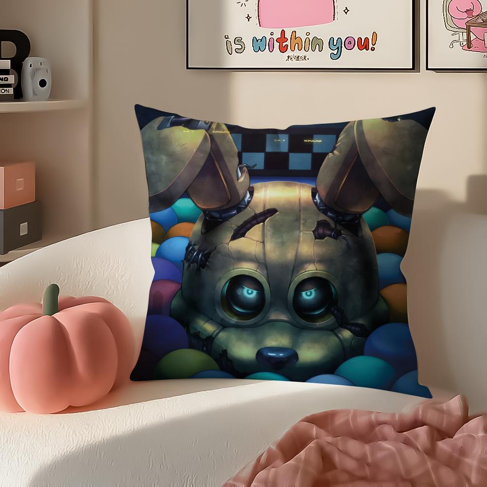 Horror Game FFive Nights At Freddys Cushion Cover Pillowcase Short Plush Invisible Zipper Room Sofa Cushion Cover