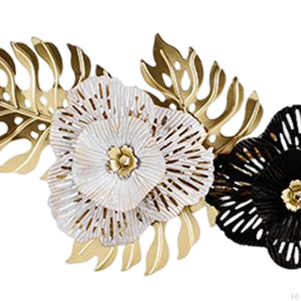 Contemporary Metal Wall Art, Intricate Floral Design Hanging Sculpture for Living Room Decor