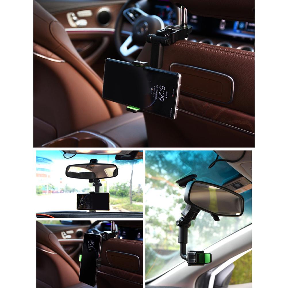 Fordon Backspegel Mobiltelefonhållare Fäste Universell Smartphone Justerbar Teleskopisk Mobil
