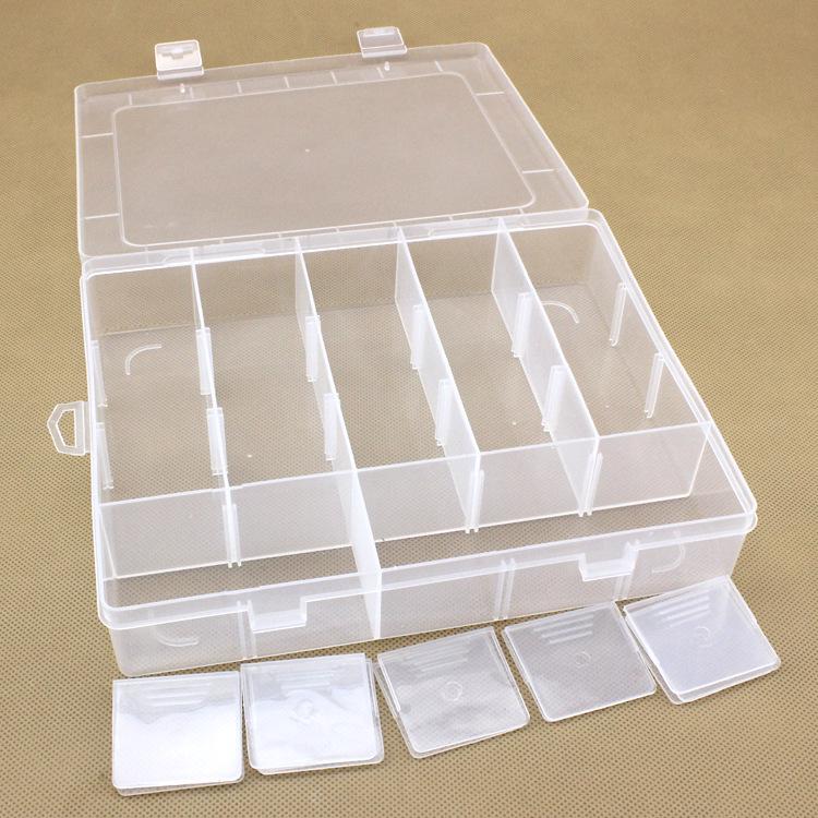 20-Grid Transparent Detachable Plastic Storage Box for Electronics and Jewelry