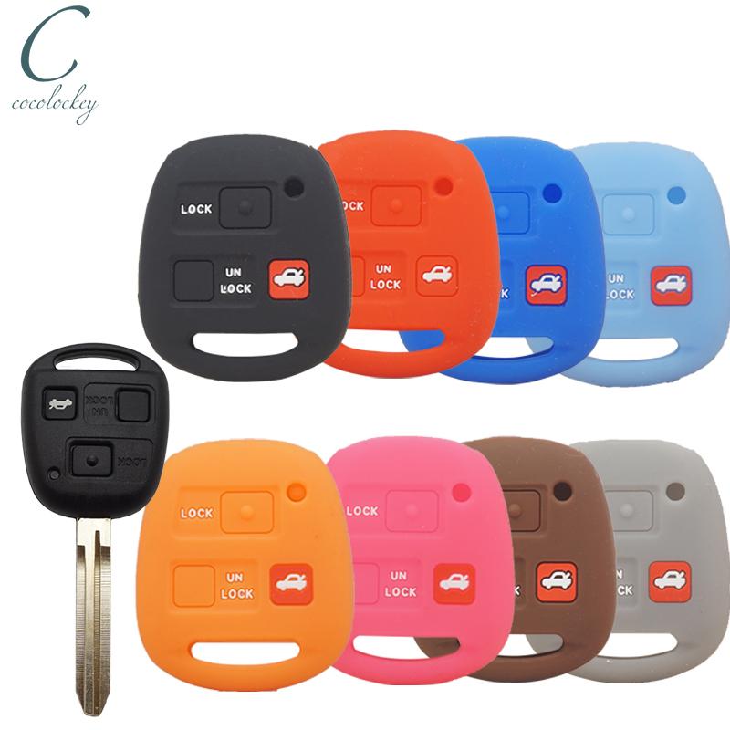 Cocolockey Silicone Car Key Cover Case Shell Fob Fit For Lexus For Toyota Remote Key Holder 3 Buttons Protector Car Accessory