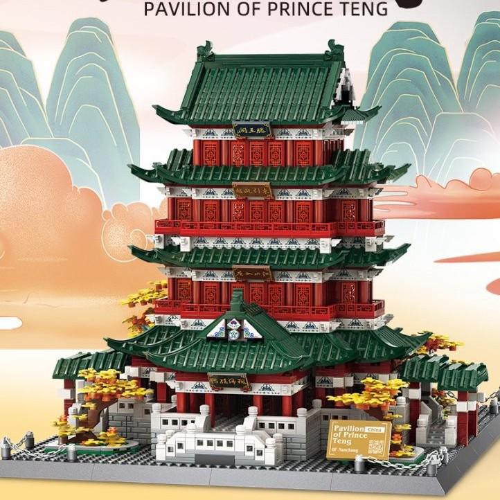 Wange Bricks 7212 Chinese Tengwang Pavilion Building Set Toy for Kids