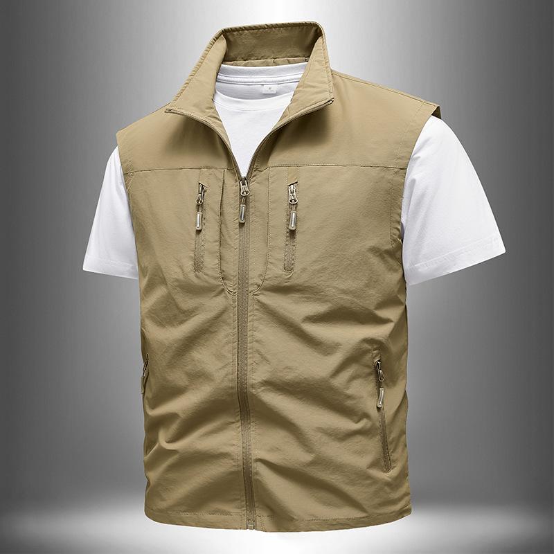 Plus Size Vest for Men's Middle-aged Outdoor Fishing Summer Camisole Casual Thin Workwear Vest