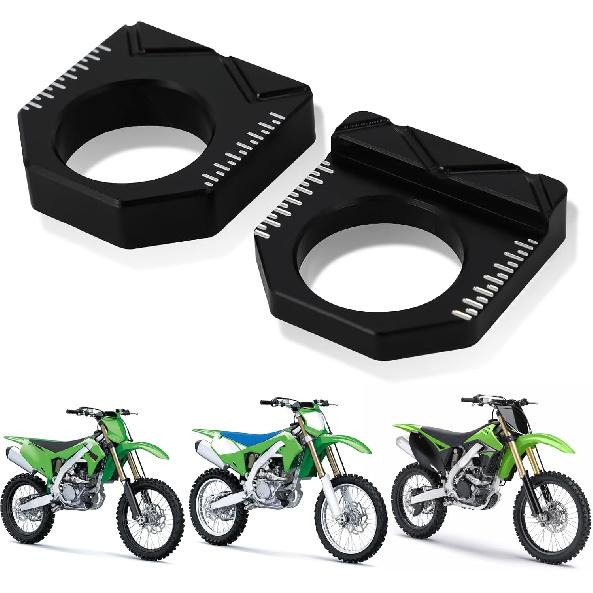 

Motorcycle Rear Axle Block 2pcs Chain Adjuster Tensioner Swingarm Spool Adjuster CNC Universal for KX250 KX450F 16-18 KX250F 17-19 KX250/450 19-24 чёрный