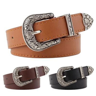 Retro-Gürtel mit geschnitztem Muster, modischer Damengürtel, passend zum Kleid, Jeansgürtel