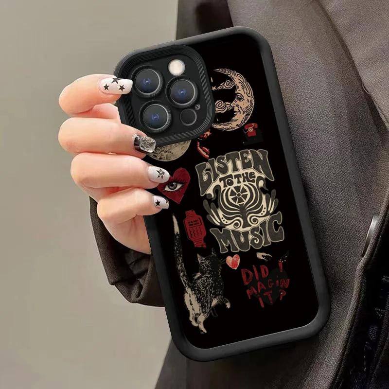 Sun&Moon Silicone Phone Case for IPhone 17 16 14 12 13 11 15 Pro Max Plus Air Shockproof Soft Cover